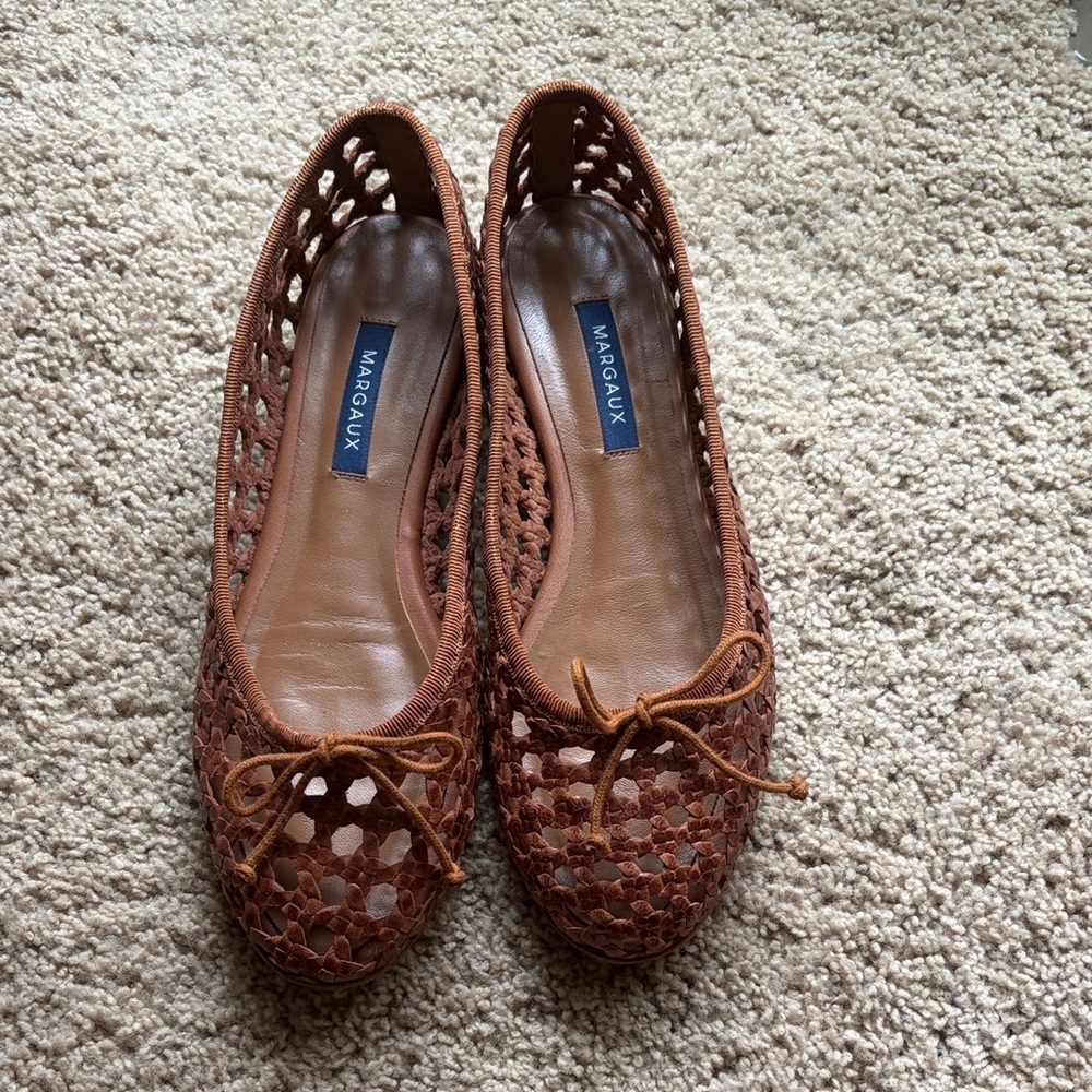 Margaux Brown Woven Ballet Flats